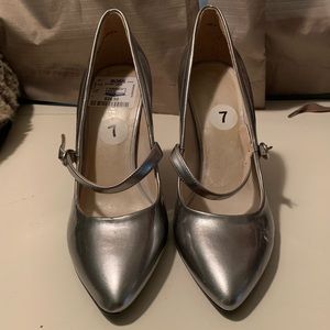 Silver high heels